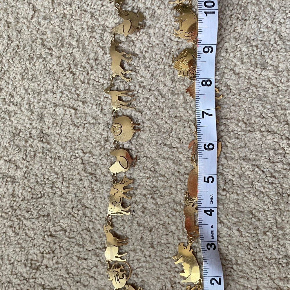 Gold plated farm animal necklace